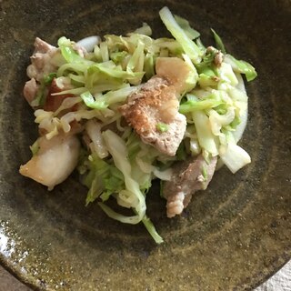 豚肉とキャベツのわさびぽん酢炒め